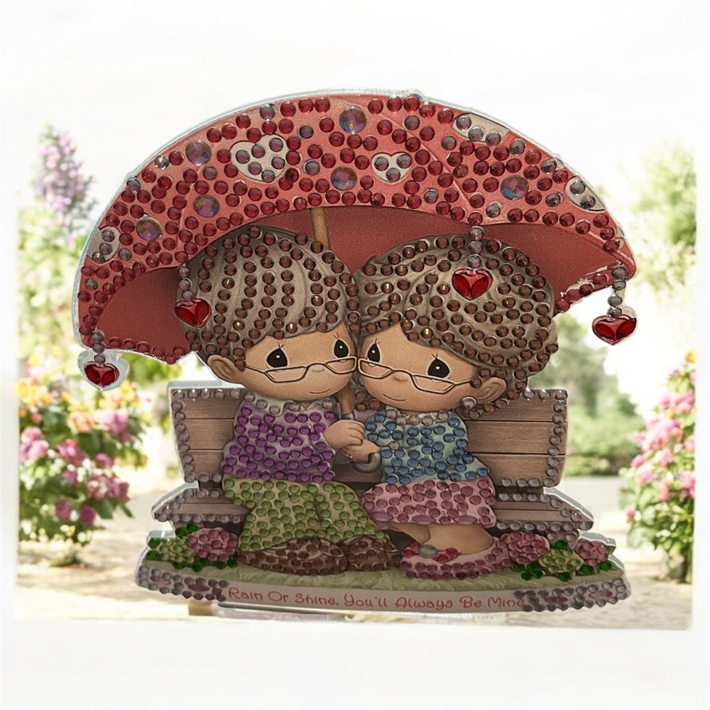 Cute Couple Diamond Art Decor 💕 Rain or Shine Love Tabletop Sign